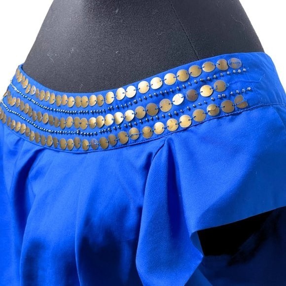 Angie One Shoulder Royal Blue Mini Dress Size Medium - Picture 6 of 16